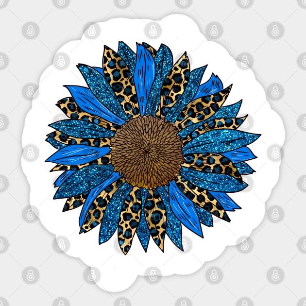 Blue Sunflower. Sticker by Satic